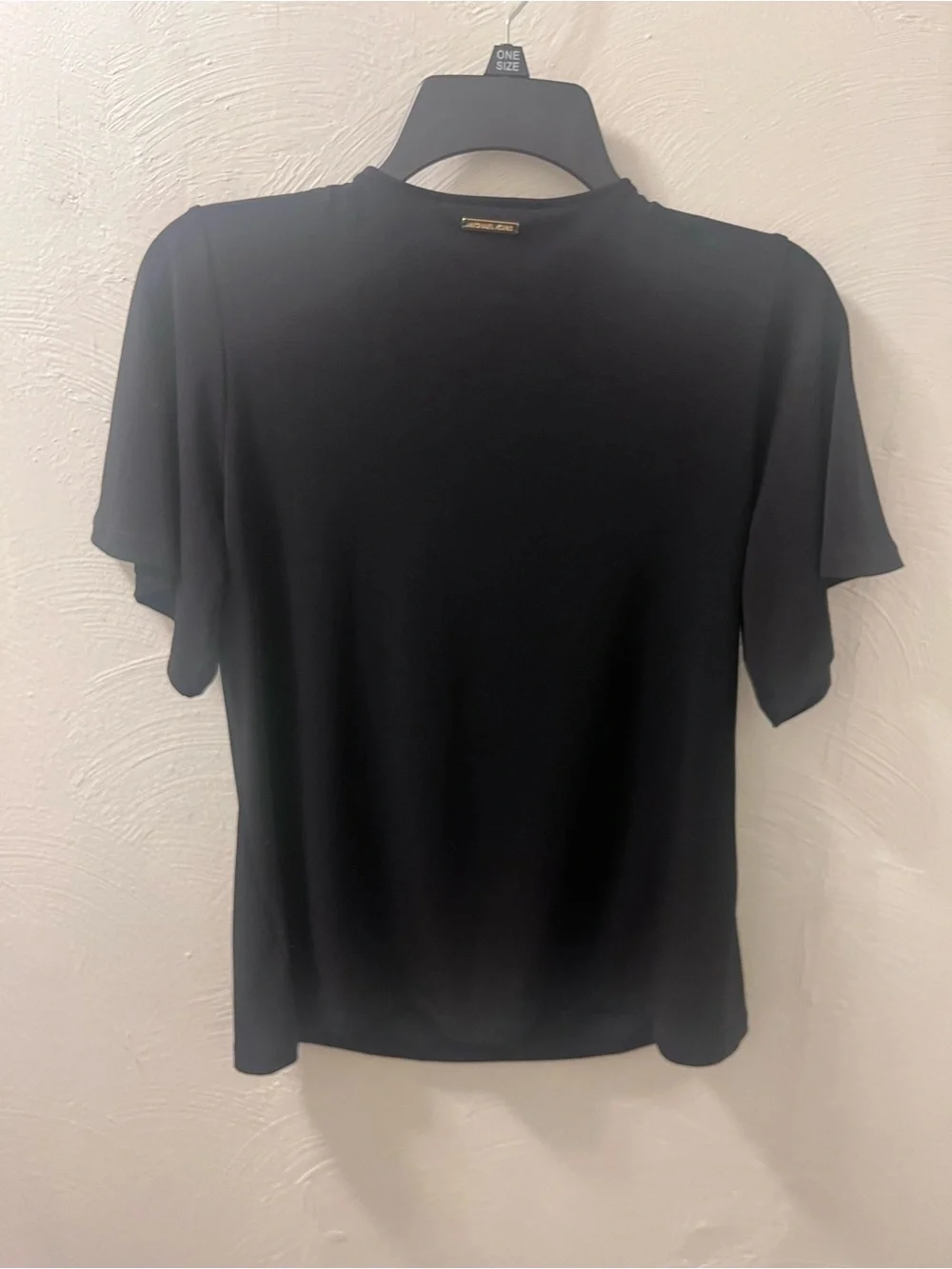 Michael Kors Black Twist-Knot Cutout Tee, NWT, Size S, 95%Polyester, 5% Elastane